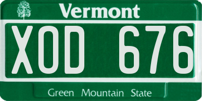 VT license plate XOD676