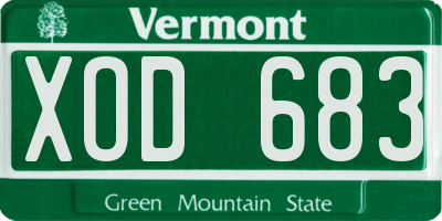 VT license plate XOD683