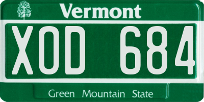 VT license plate XOD684