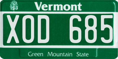 VT license plate XOD685