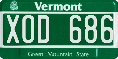 VT license plate XOD686