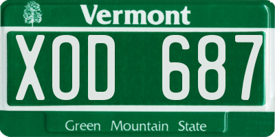 VT license plate XOD687