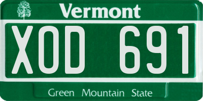 VT license plate XOD691