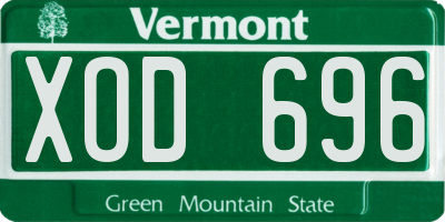 VT license plate XOD696