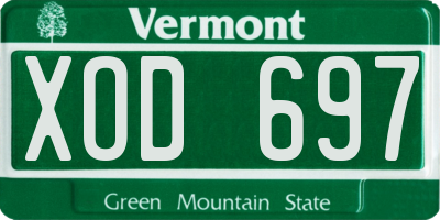 VT license plate XOD697