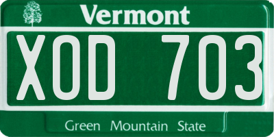 VT license plate XOD703