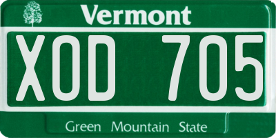 VT license plate XOD705