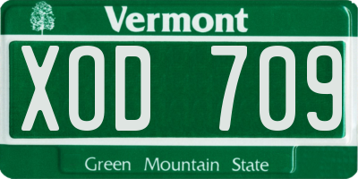 VT license plate XOD709