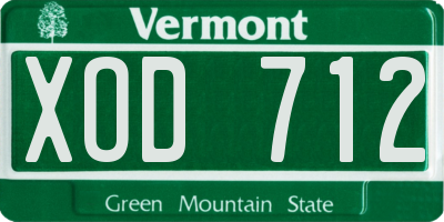 VT license plate XOD712