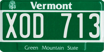 VT license plate XOD713