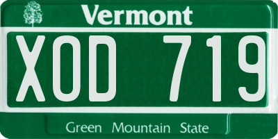 VT license plate XOD719