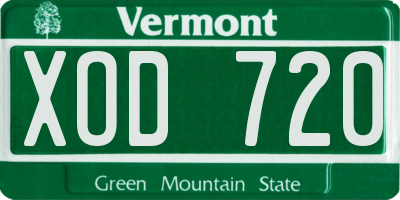 VT license plate XOD720