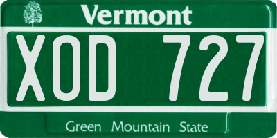 VT license plate XOD727