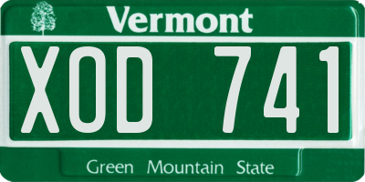 VT license plate XOD741