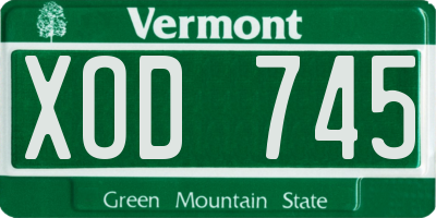 VT license plate XOD745