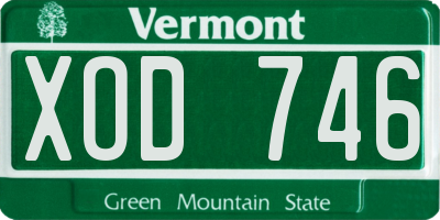 VT license plate XOD746