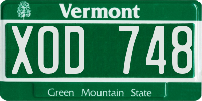 VT license plate XOD748
