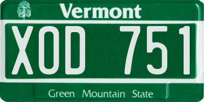 VT license plate XOD751