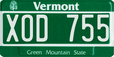 VT license plate XOD755