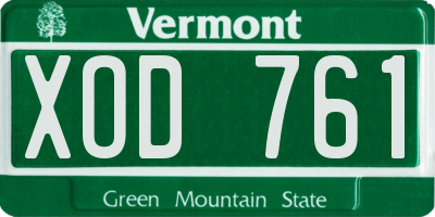 VT license plate XOD761