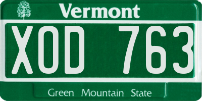 VT license plate XOD763