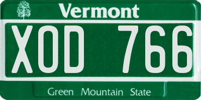 VT license plate XOD766
