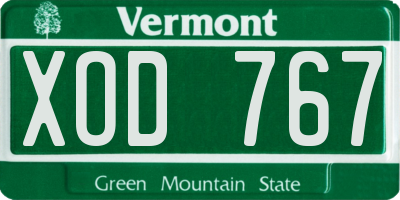 VT license plate XOD767