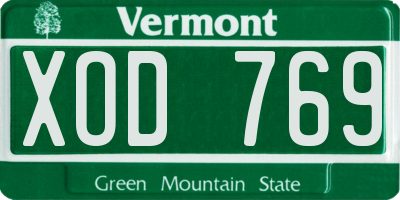VT license plate XOD769