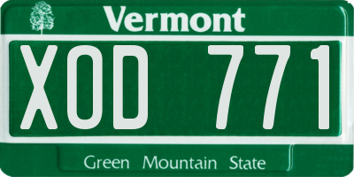 VT license plate XOD771