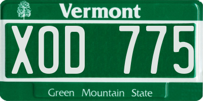 VT license plate XOD775