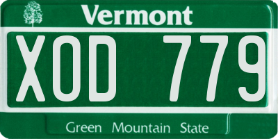 VT license plate XOD779
