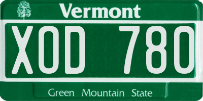 VT license plate XOD780