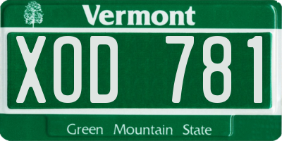 VT license plate XOD781