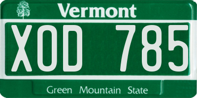 VT license plate XOD785