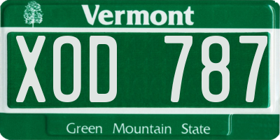 VT license plate XOD787