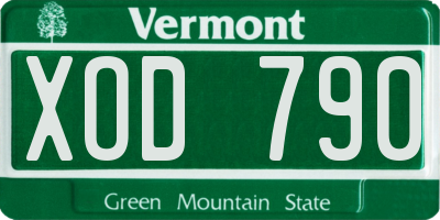 VT license plate XOD790