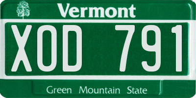 VT license plate XOD791