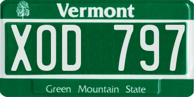 VT license plate XOD797