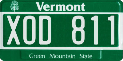 VT license plate XOD811