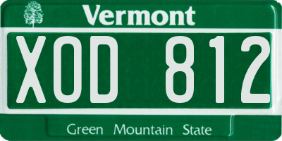 VT license plate XOD812