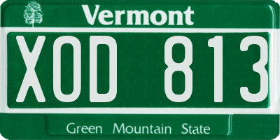 VT license plate XOD813