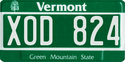 VT license plate XOD824