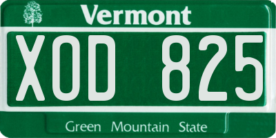 VT license plate XOD825