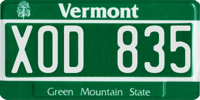 VT license plate XOD835