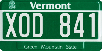 VT license plate XOD841