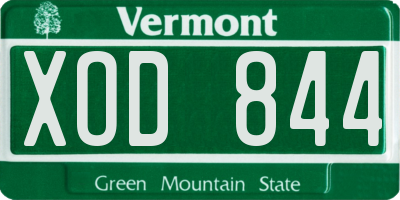 VT license plate XOD844
