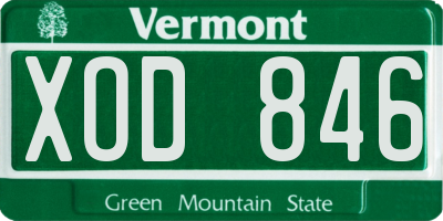 VT license plate XOD846
