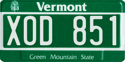 VT license plate XOD851
