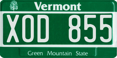 VT license plate XOD855