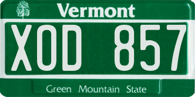 VT license plate XOD857
